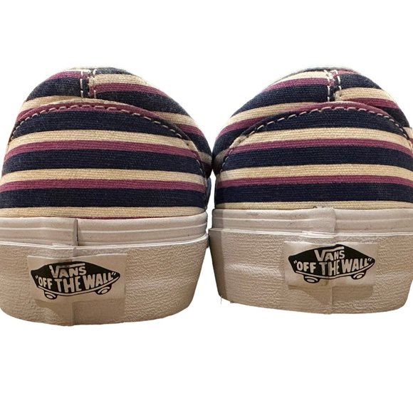 Vans Striped Slipped-on Sneakers, Size 7.5, Excellent Used Condition - Picture 4 of 8